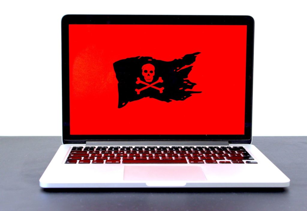 Laptop with red screen
